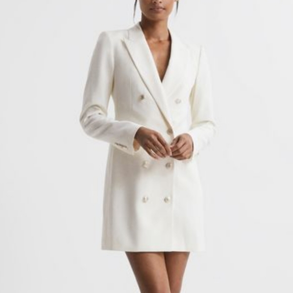 Reiss Marcy Wool Blend Tuxedo Dress - Picture 3 of 4